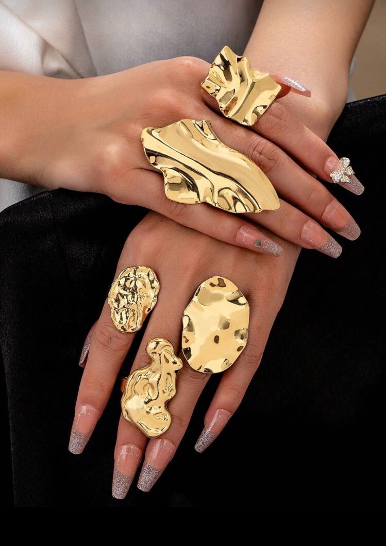 Chunky Statement Ring Set || 5 pieces