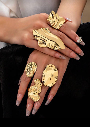 Chunky Statement Ring Set || 5 pieces