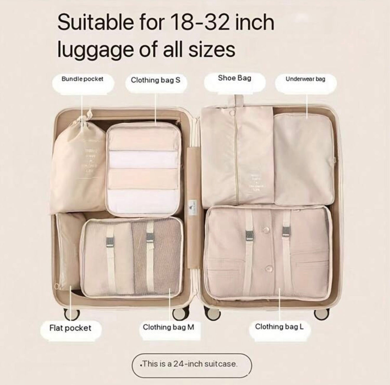 Travel Suitcase Organizer || 7 Pieces