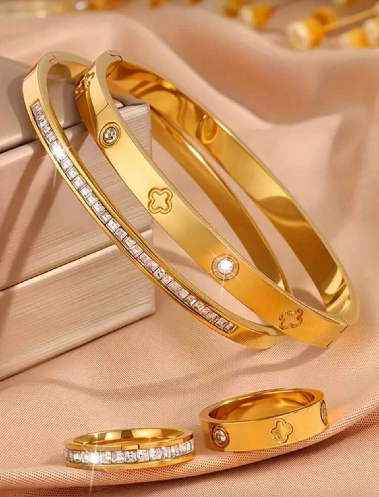 Stainless Steel Leaf Clover Set || Water & Fade Resistant ||4 Pieces