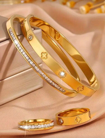 Stainless Steel Leaf Clover Set || Water & Fade Resistant ||4 Pieces